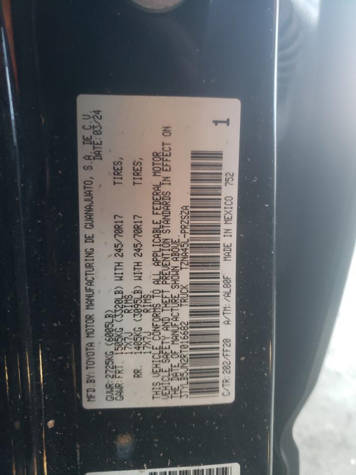 2024 Toyota Tacoma VIN 3TYLB5JN2RT016682 Copart auction photo, all over damage thumbnail 14