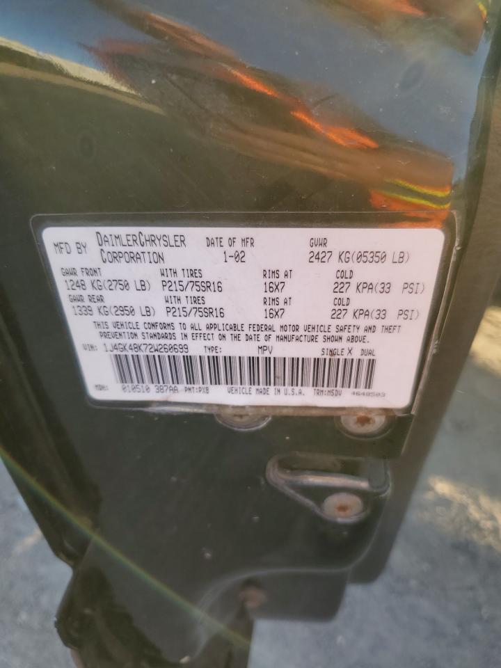 2002 Jeep Liberty (North America) VIN 1J4GK48K72W260699 Copart auction photo, front end damage thumbnail 14
