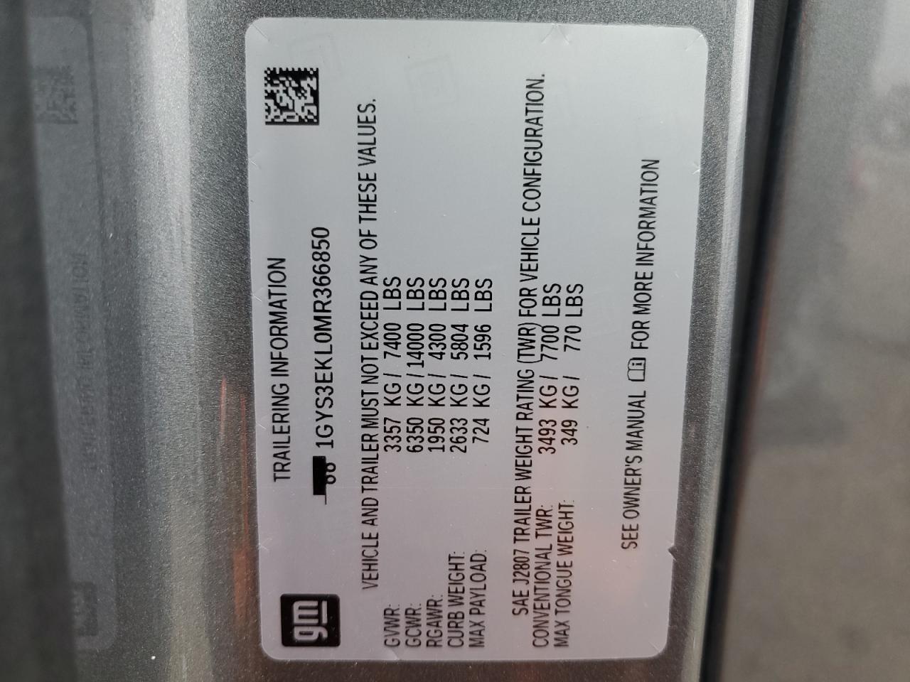 2021 Cadillac Escalade VIN 1GYS3EKL0MR366850 Copart auction photo, front end / minor dent/scratches damage thumbnail 14