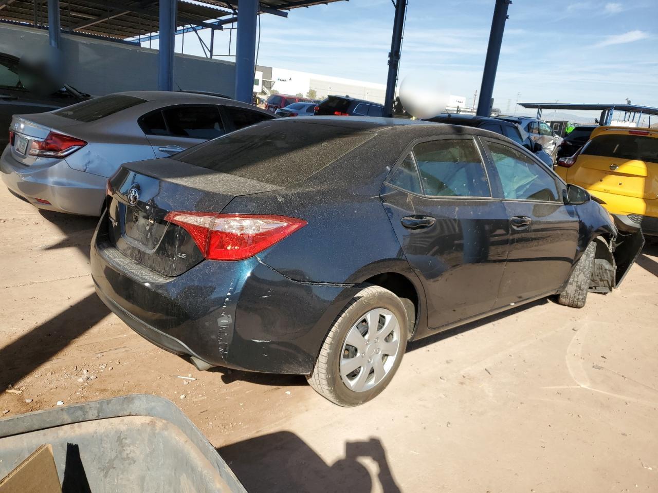 2017 Toyota Corolla VIN 5YFBURHE0HP722183 Copart auction photo, front end / side damage thumbnail 3