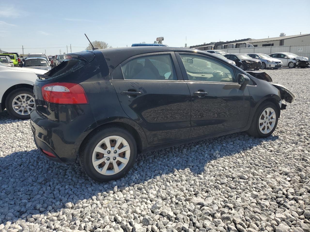 2013 KIA Rio VIN KNADM5A30D6234196 Copart auction photo, front end / hail damage thumbnail 3