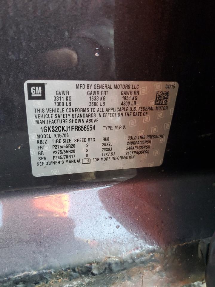 2015 GMC Yukon VIN 1GKS2CKJ1FR656954 Copart auction photo, front end damage thumbnail 14