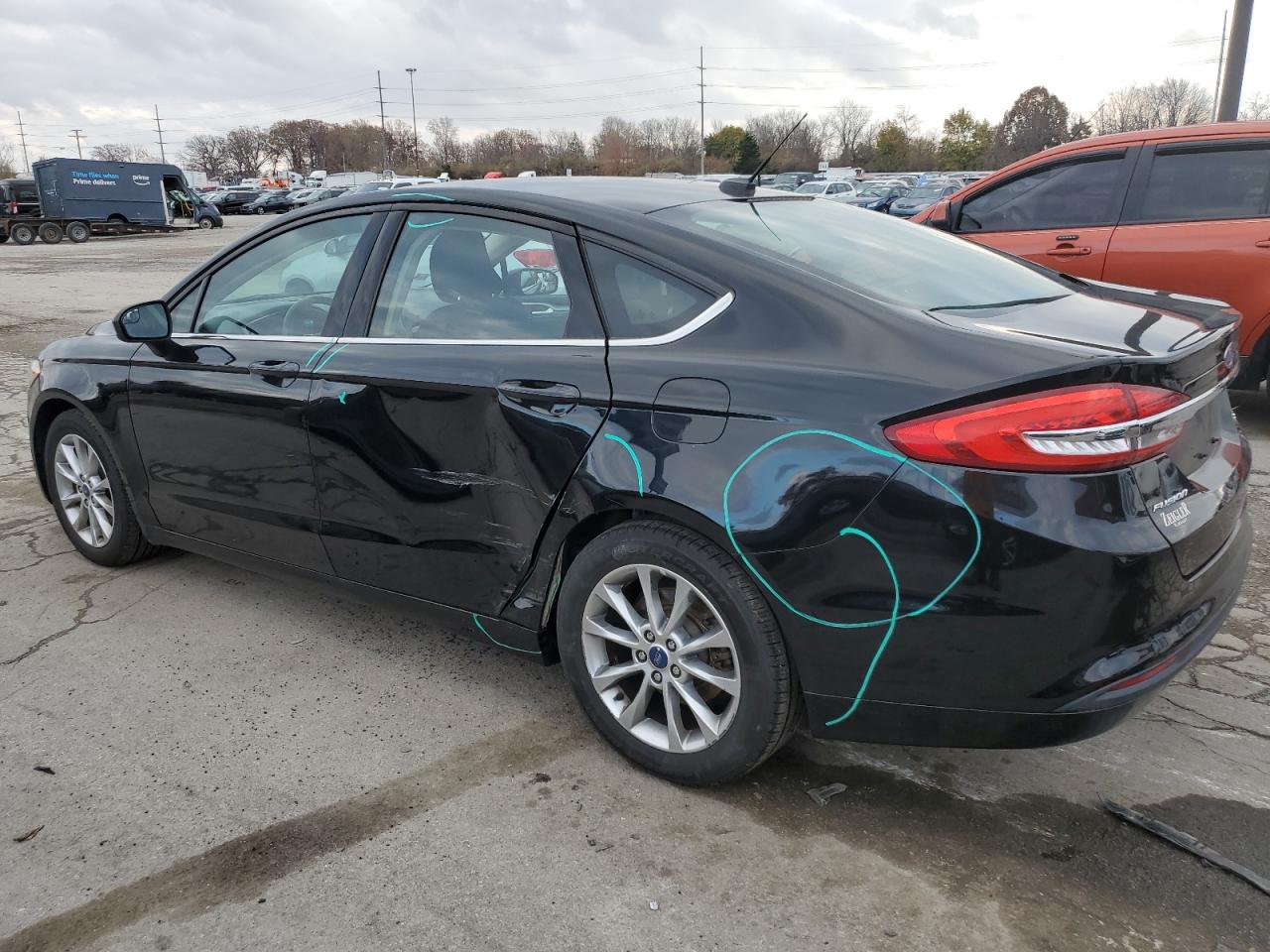 2017 Ford Fusion VIN 3FA6P0H72HR143380 Copart auction photo, side damage thumbnail 2