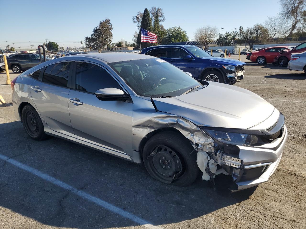 2019 Honda Civic VIN 19XFC2F67KE027070 Copart auction photo, front end / rear end damage thumbnail 4