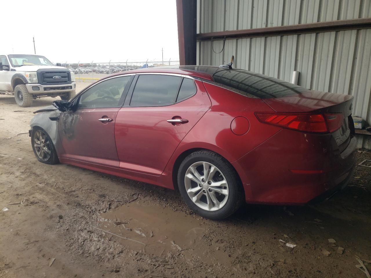 2014 KIA Optima VIN 5XXGN4A71EG277183 Copart auction photo, burn - engine / front end damage thumbnail 2