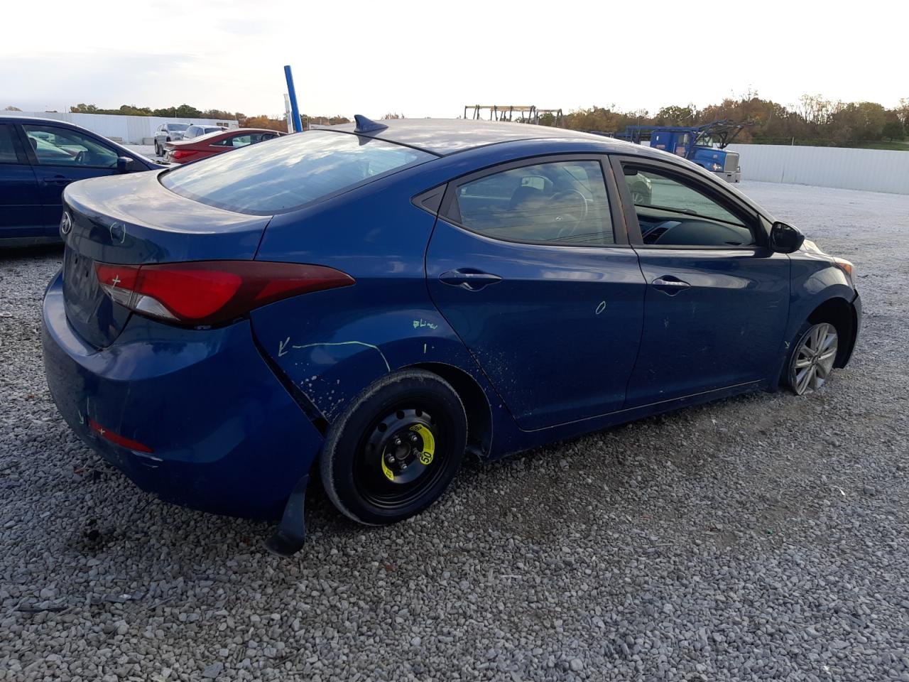2014 Hyundai Elantra VIN KMHDH4AE4EU183362 Copart auction photo, all over / vandalism damage thumbnail 3