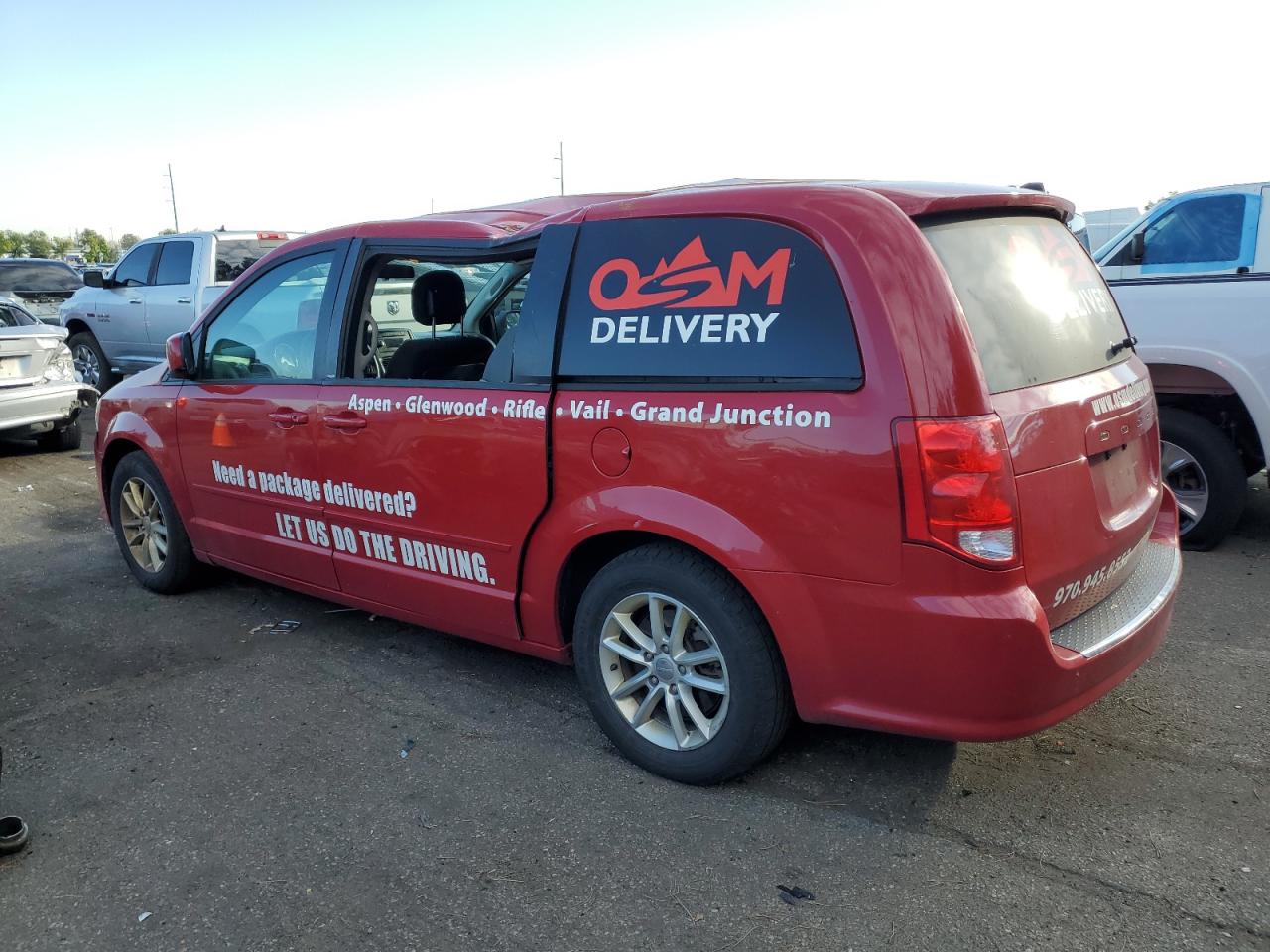 2013 Dodge Caravan VIN 2C4RDGCG4DR752003 Copart auction photo, top/roof damage thumbnail 2