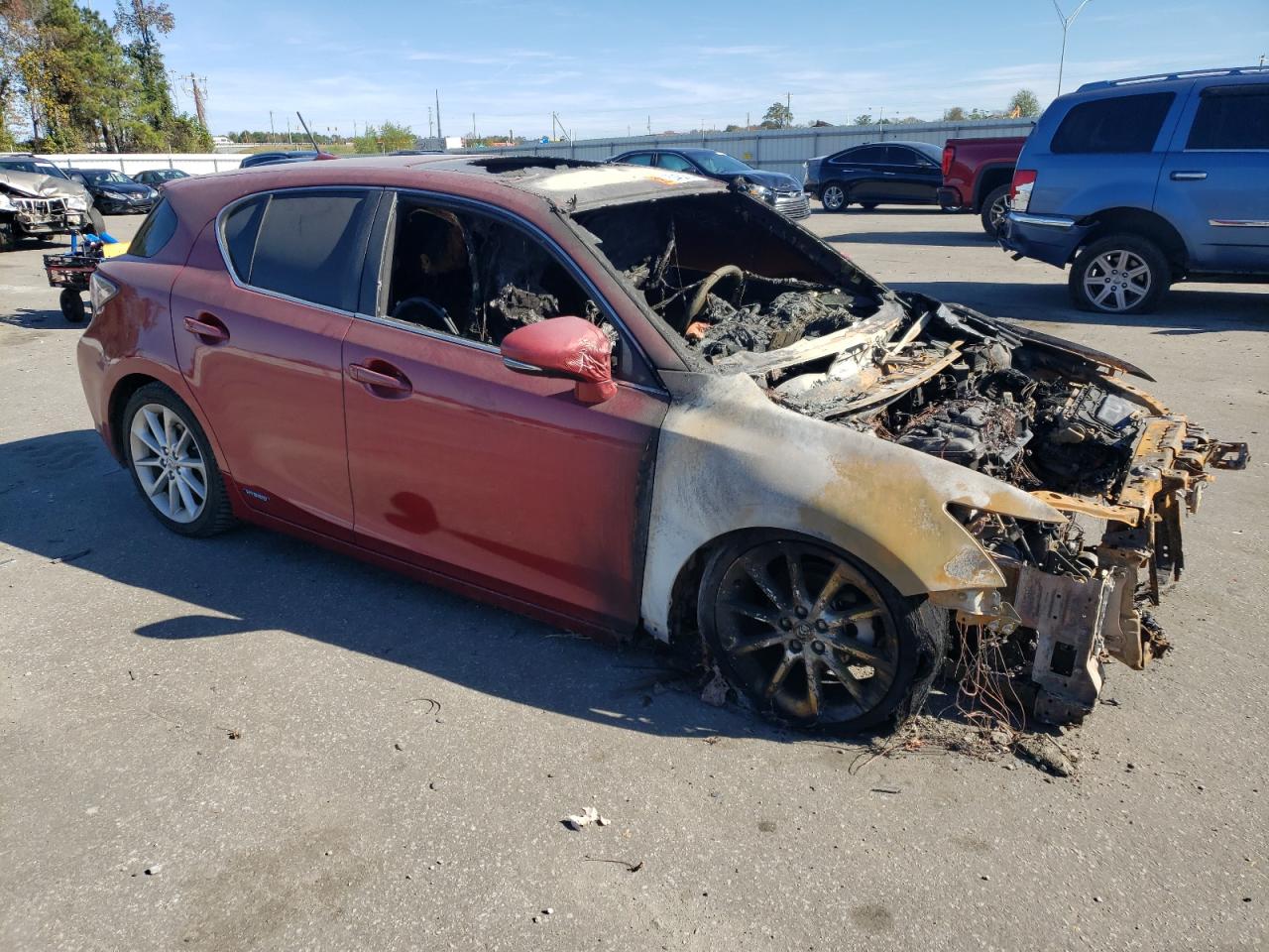 2012 Lexus CT VIN JTHKD5BH9C2088258 Copart auction photo, burn - interior / burn damage thumbnail 4