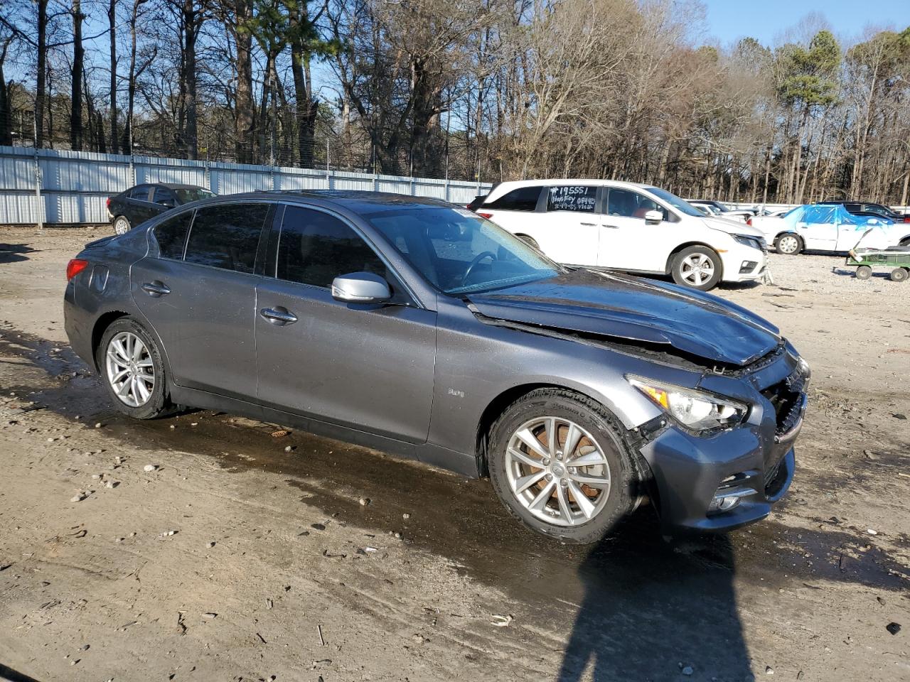 2017 Infiniti Q50 VIN JN1EV7AP6HM738730 Copart auction photo, front end / side damage thumbnail 4