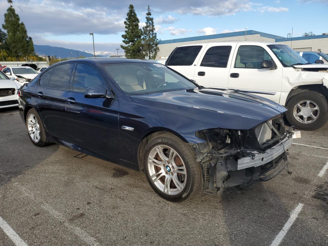 2013 BMW 5er VIN WBAXG5C52DDY30893 Copart auction photo, front end damage thumbnail 4