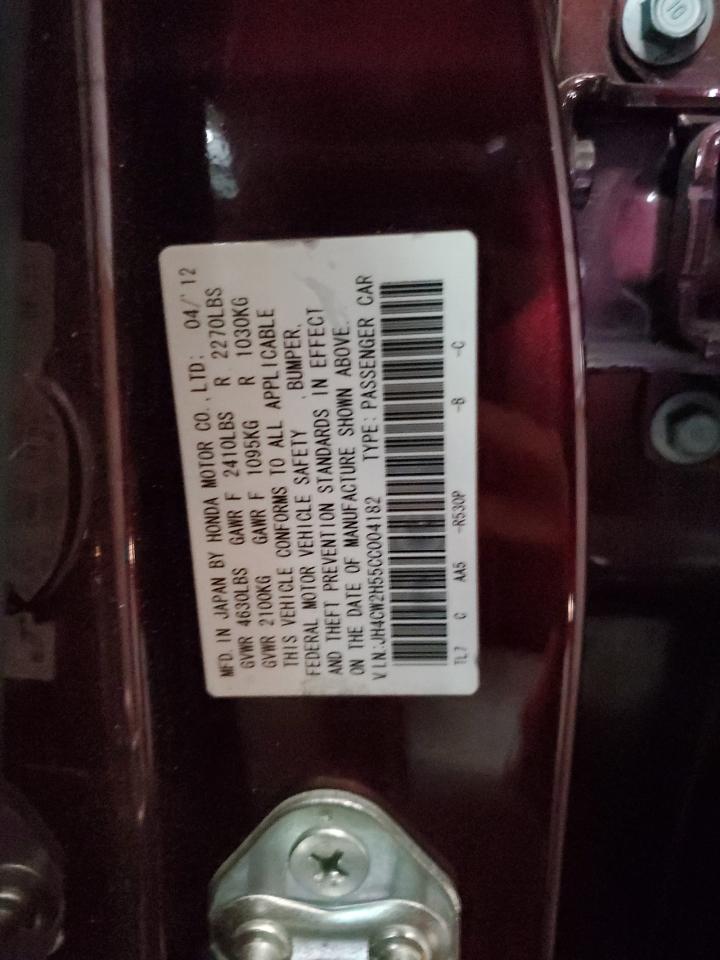 2012 Acura TSX VIN JH4CW2H55CC004182 Copart auction photo, front end damage thumbnail 15