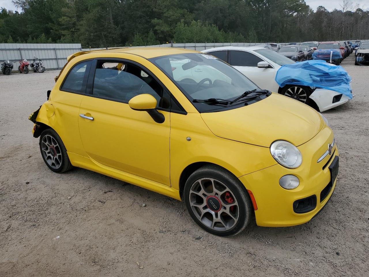 2015 Fiat 500 VIN 3C3CFFBR5FT638822 Copart auction photo, rear end damage thumbnail 4