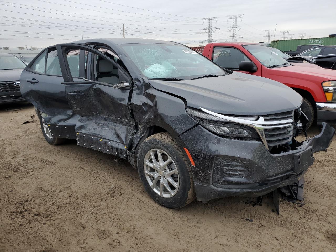 2022 Chevrolet Equinox VIN 3GNAXSEV0NS210606 Copart auction photo, side / front end damage thumbnail 4
