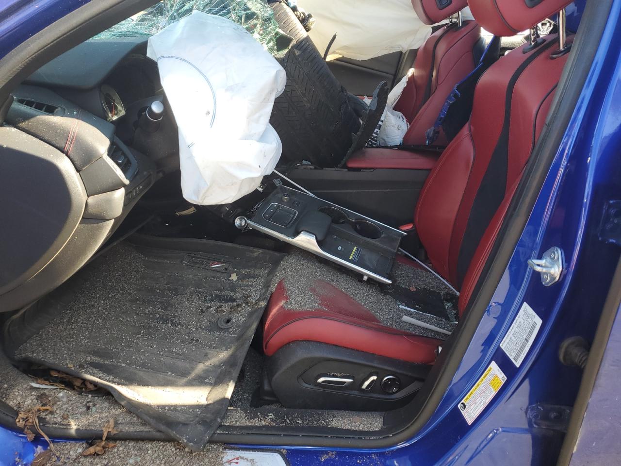 2021 Acura TLX VIN 19UUB6F57MA009183 Copart auction photo, front end / side damage thumbnail 7