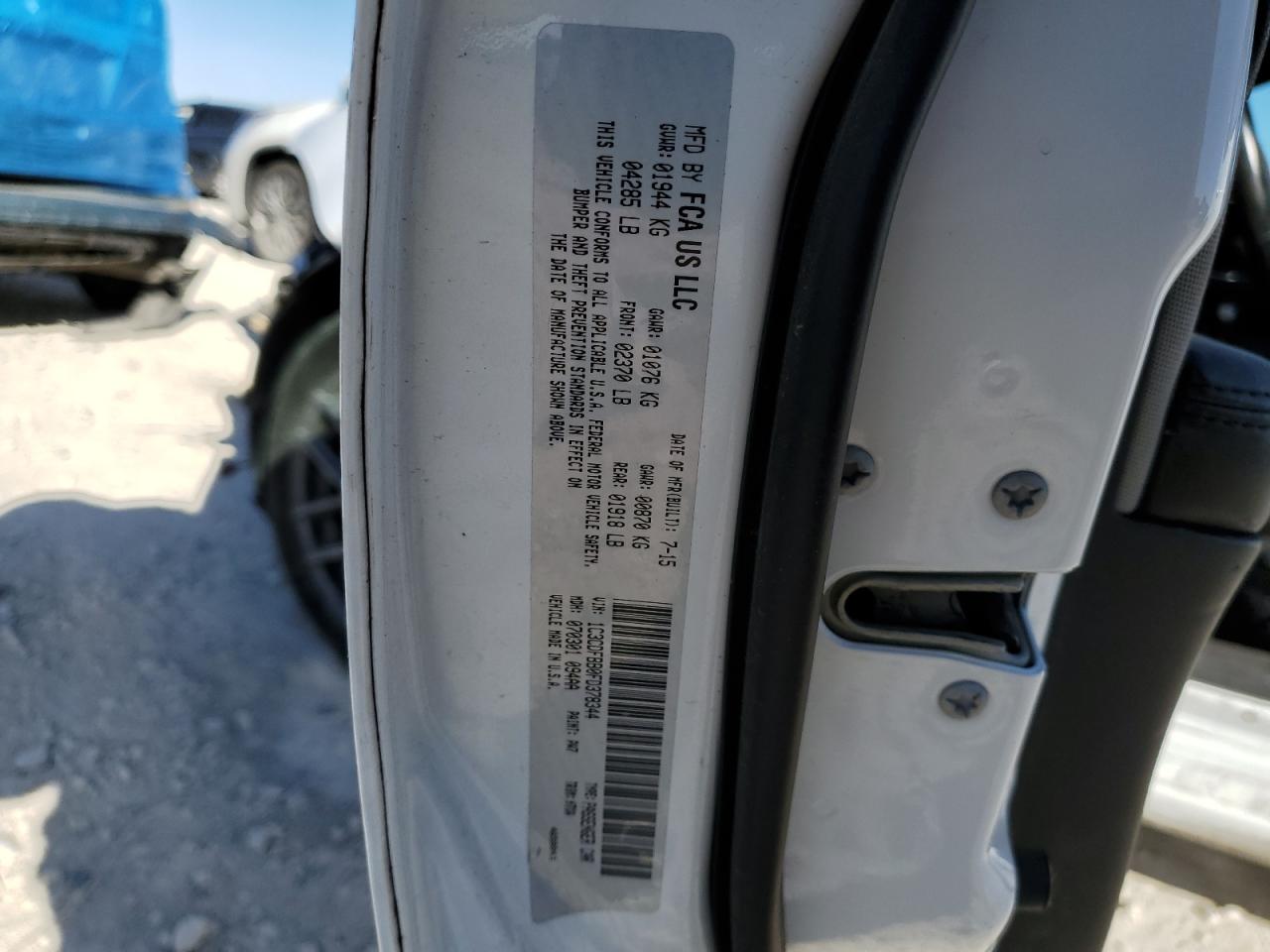 2015 Dodge Dart VIN 1C3CDFBB0FD378344 Copart auction photo, front end damage thumbnail 13