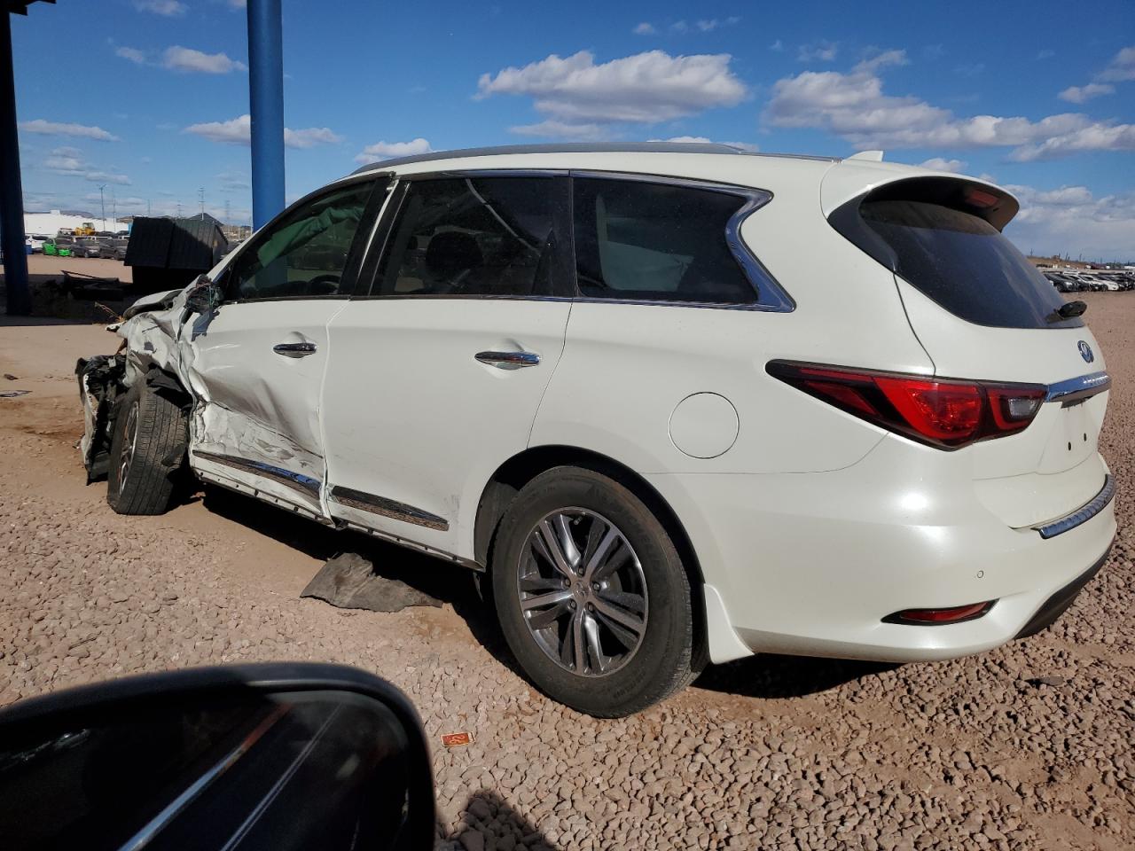 2020 Infiniti QX60 VIN 5N1DL0MN8LC518757 Copart auction photo, side / front end damage thumbnail 2
