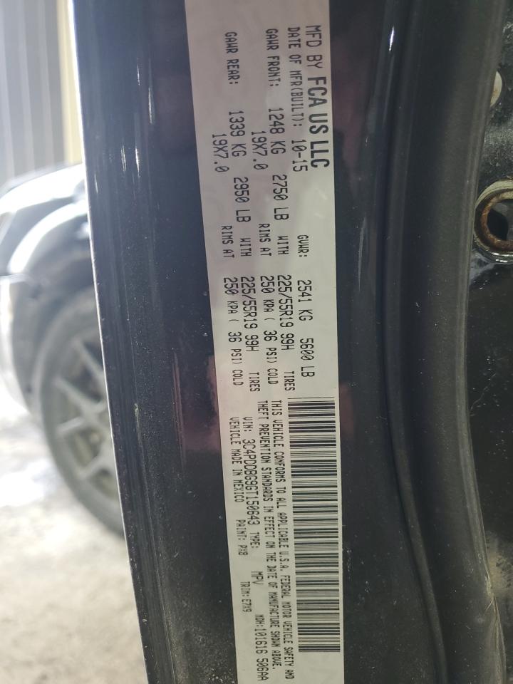 2016 Dodge Journey VIN 3C4PDDBG9GT150643 Copart auction photo, front end damage thumbnail 15