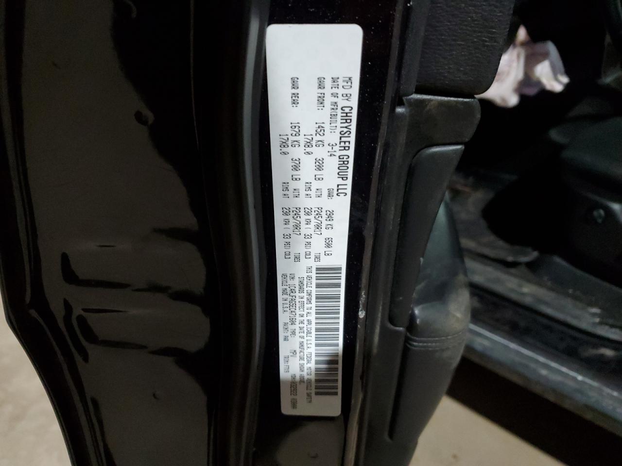 2014 Jeep Grand Cherokee VIN 1C4RJFAG5EC471604 Copart auction photo, front end / side damage thumbnail 12