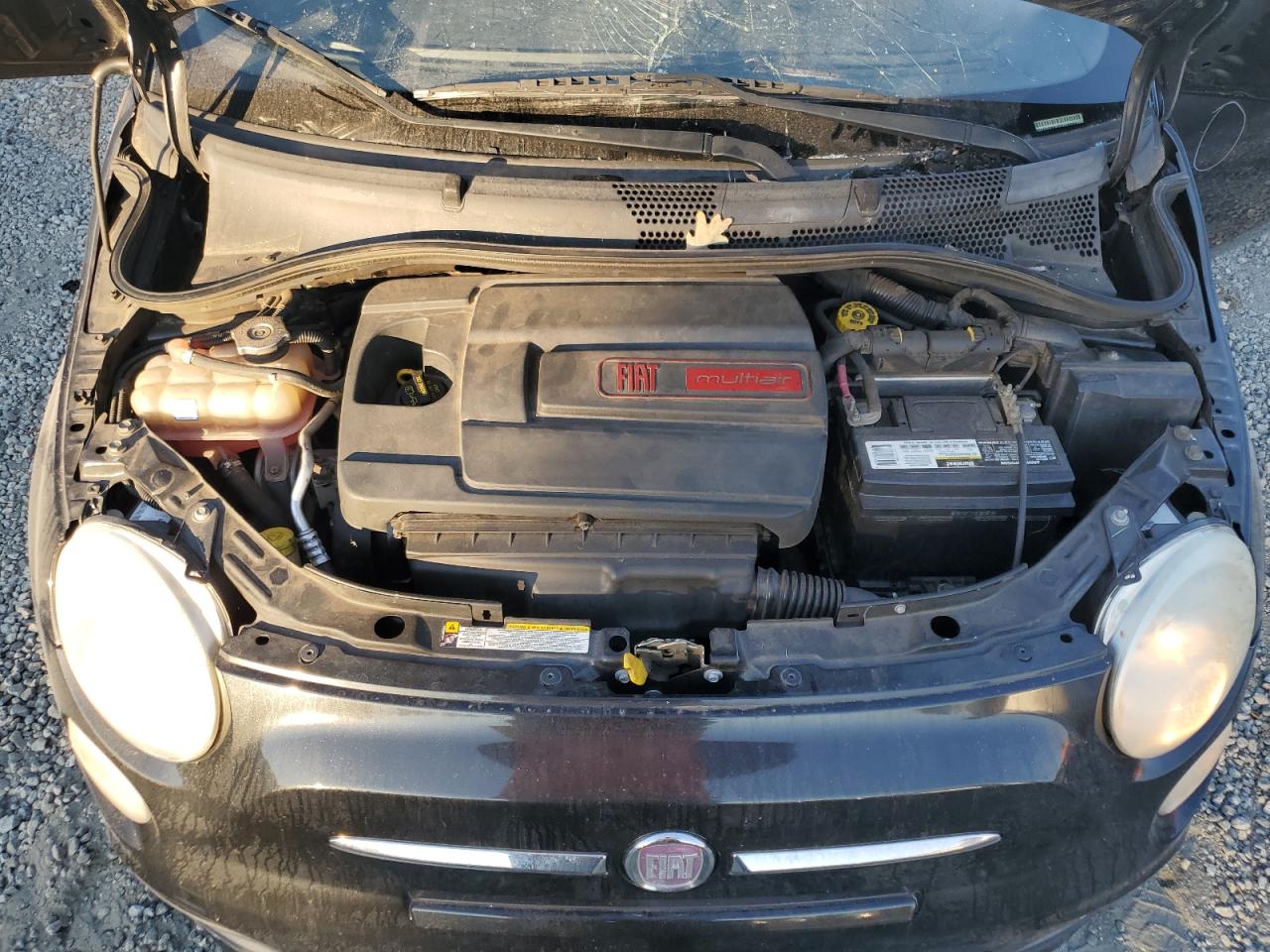 2018 Fiat 500 VIN 3C3CFFBR1CT115504 Copart auction photo, top/roof damage thumbnail 11