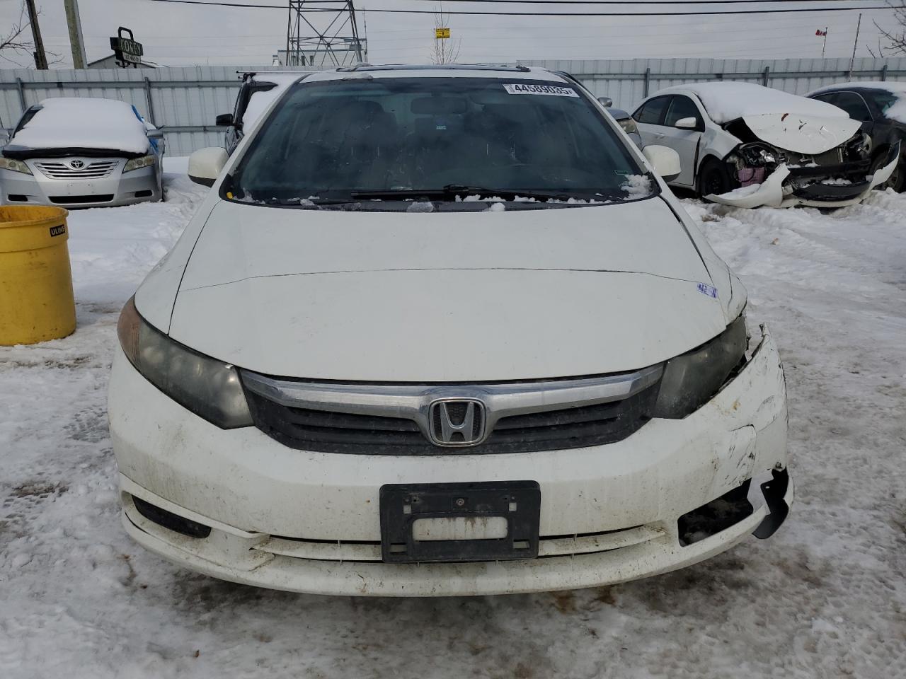 2012 Honda Civic VIN 2HGFB2F97CH045265 Copart auction photo, front end / side damage thumbnail 5