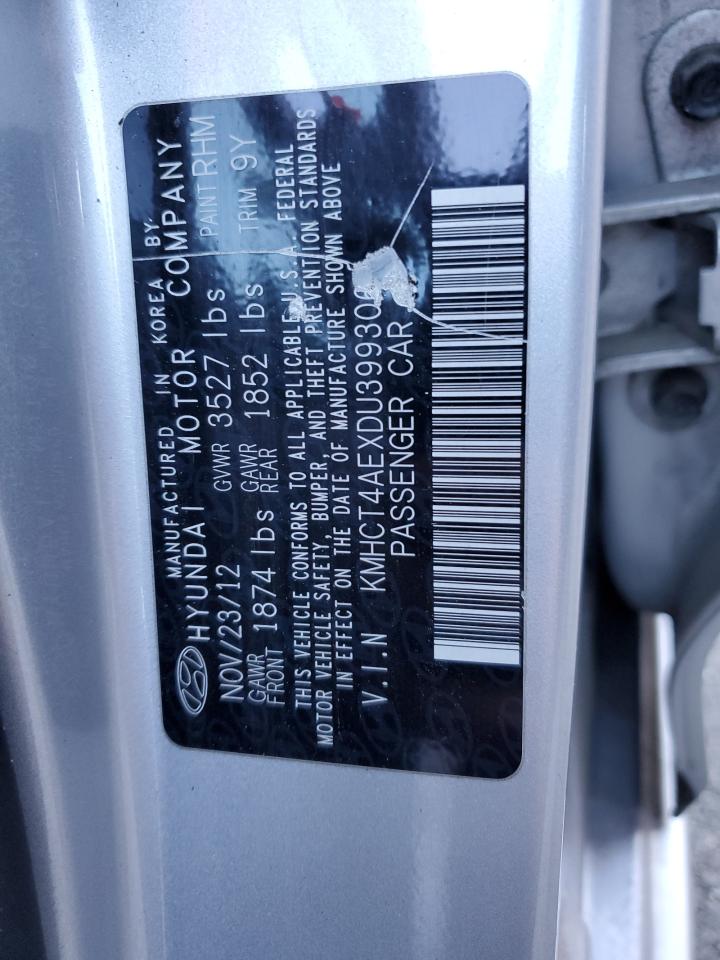 2013 Hyundai Accent VIN KMHCT4AEXDU399306 Copart auction photo, front end / side damage thumbnail 13