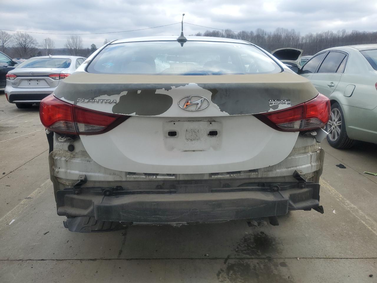 2016 Hyundai Elantra VIN 5NPDH4AE0GH745792 Copart auction photo, rear end damage thumbnail 6