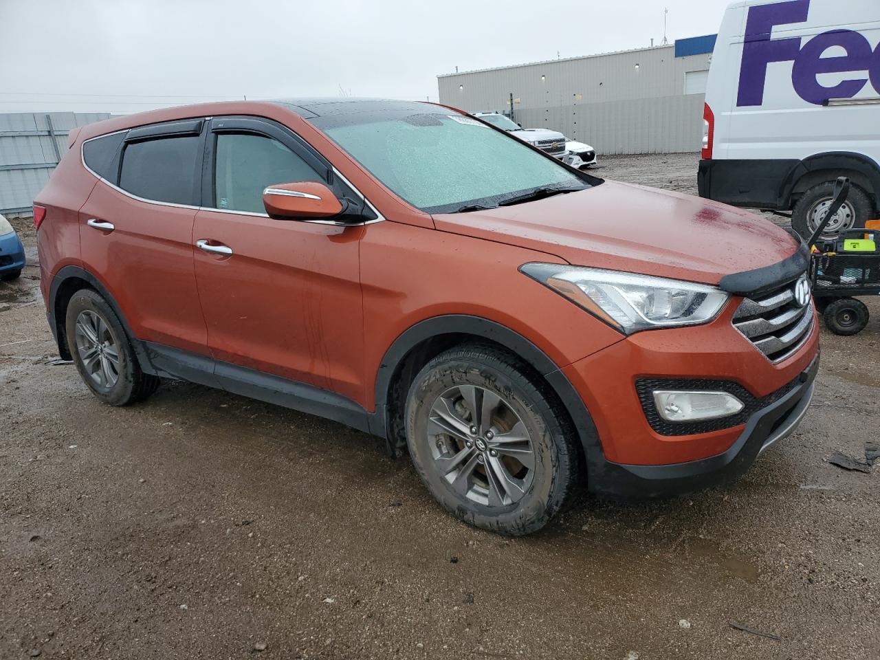 2013 Hyundai Santa Fe VIN 5XYZUDLB4DG080094 Copart auction photo, side / front end damage thumbnail 4
