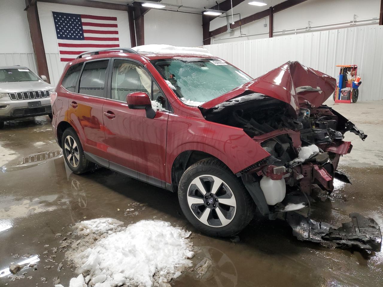 2018 Subaru Forester VIN JF2SJAGCXJH572841 Copart auction photo, undercarriage / front end damage thumbnail 4
