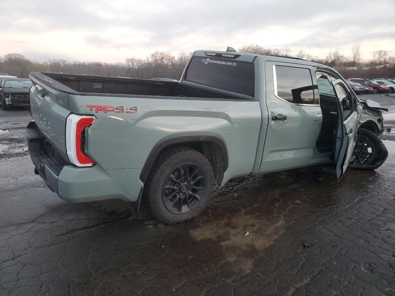 2023 Toyota Tundra VIN 5TFJC5EC1PX002952 Copart auction photo, front end / side damage thumbnail 3
