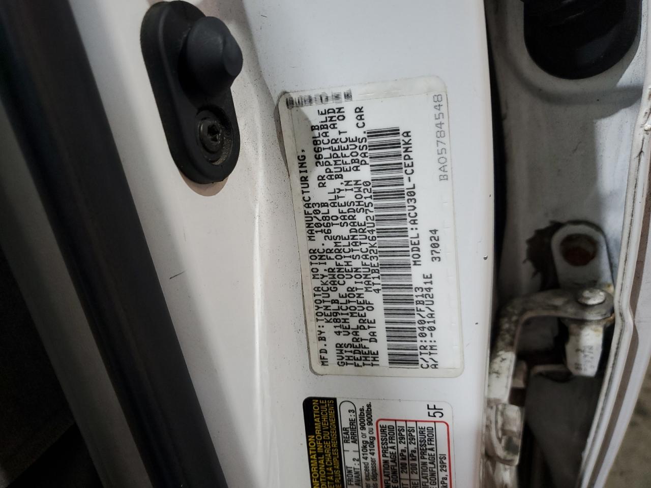 2004 Toyota Camry VIN 4T1BE32K64U275120 Copart auction photo, front end damage thumbnail 16