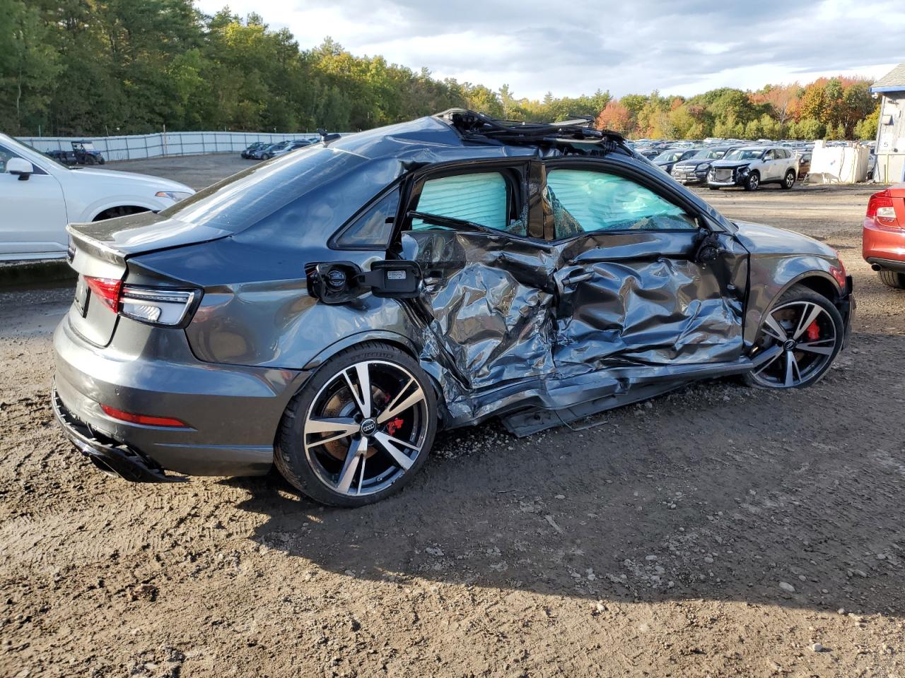 2019 Audi RS3 VIN WUABWGFFXKA900268 Copart auction photo, side / rear end damage thumbnail 3