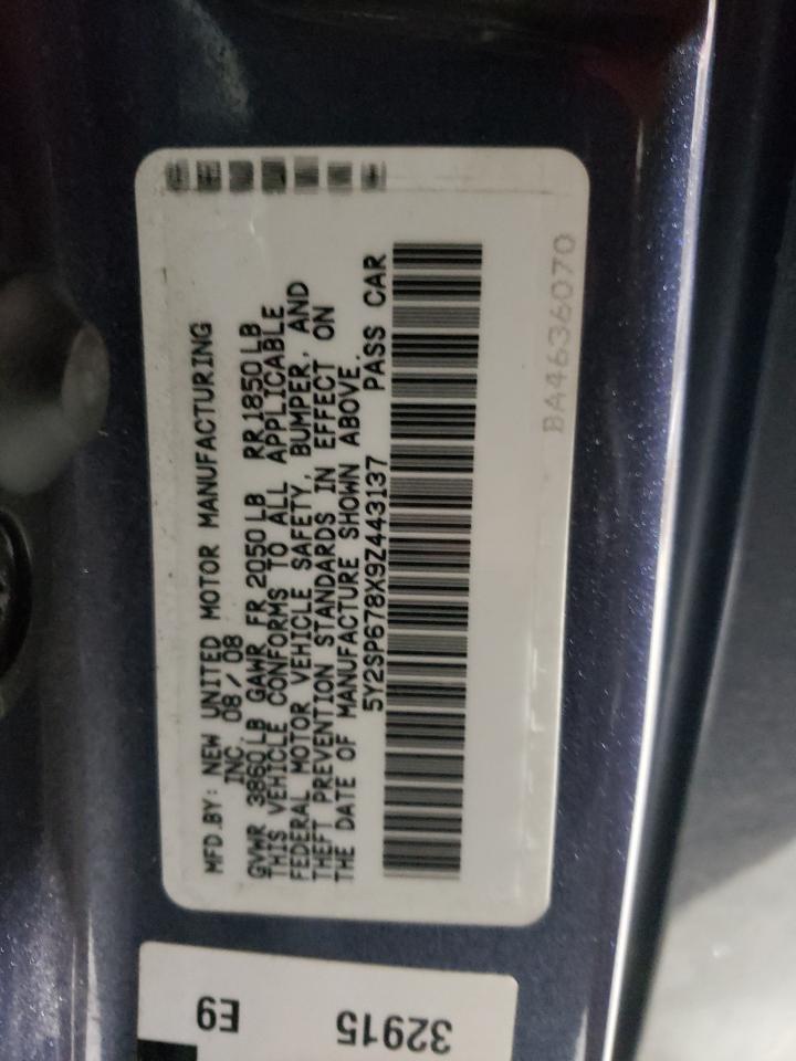 2009 Pontiac Vibe VIN 5Y2SP678X9Z443137 Copart auction photo, front end / minor dent/scratches damage thumbnail 13