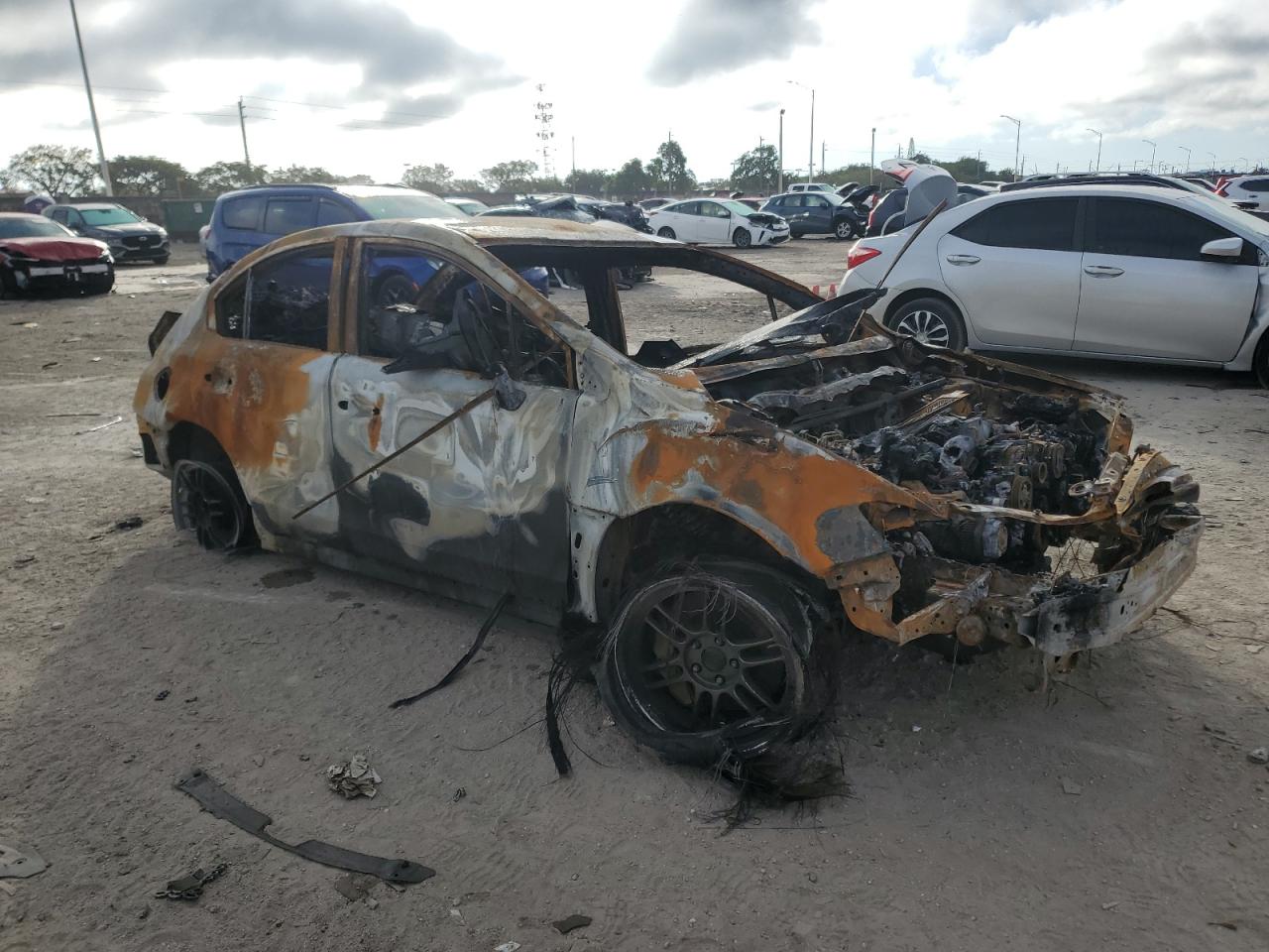 2021 Subaru WRX VIN JF1VA2S63M9822136 Copart auction photo, burn damage thumbnail 4