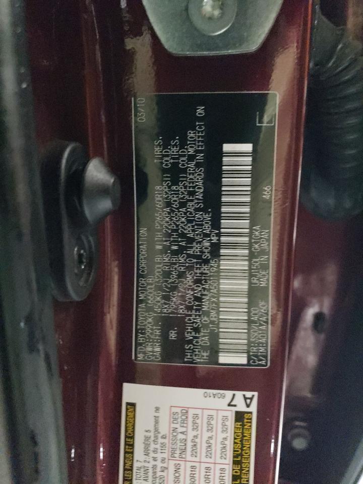 2010 Lexus GX VIN JTJBM7FX7A5011945 Copart auction photo, front end damage thumbnail 15