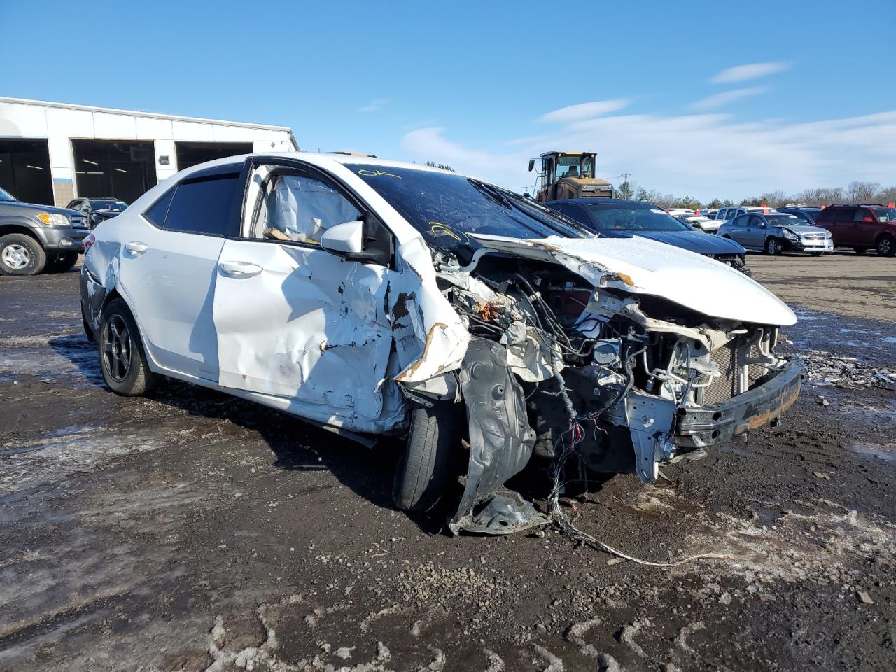 2014 Toyota Corolla VIN 2T1BURHE6EC198971 Copart auction photo, side / front end damage thumbnail 4