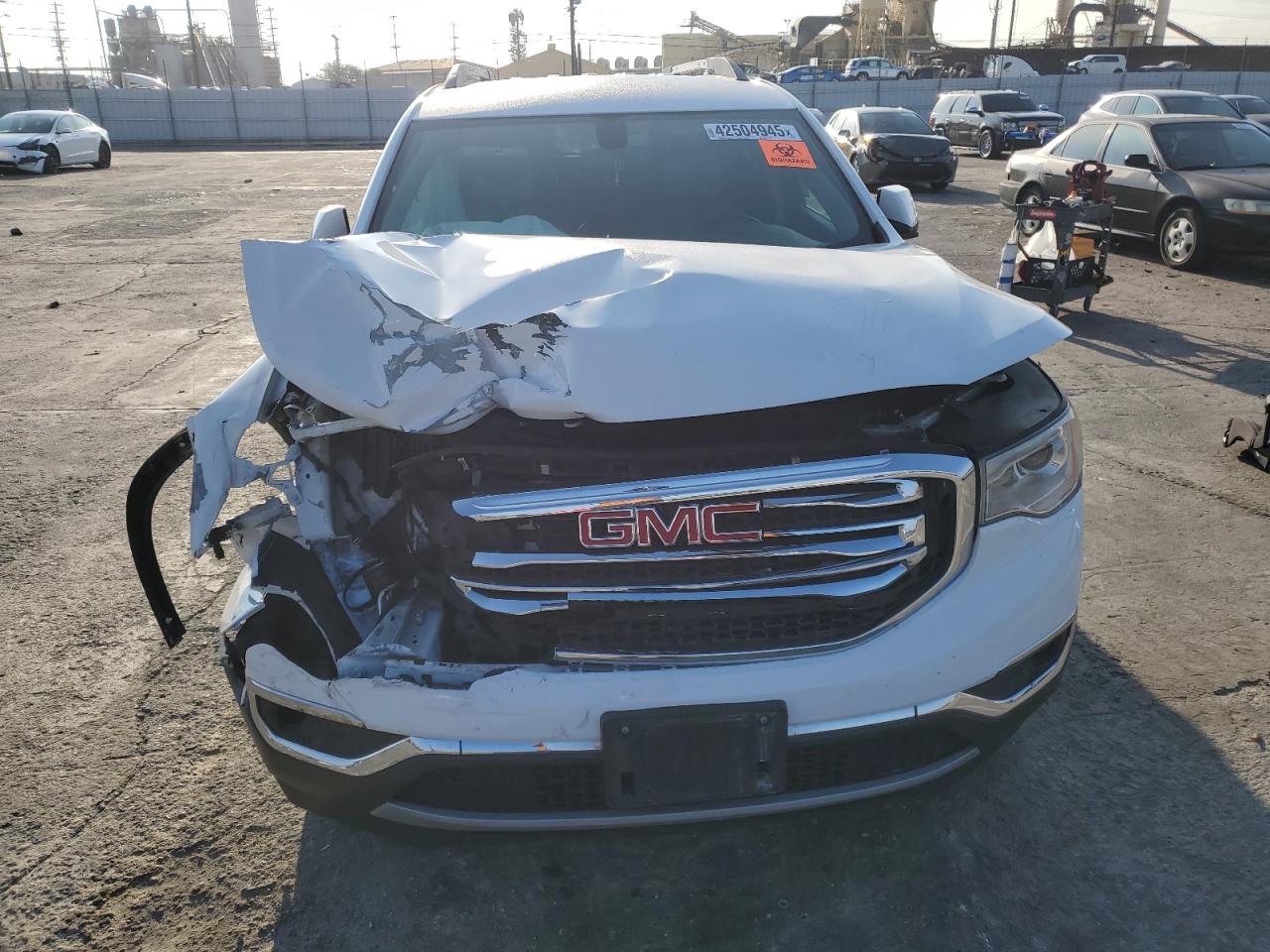 2019 GMC Acadia VIN 1GKKNMLS4KZ143180 Copart auction photo, front end damage thumbnail 5