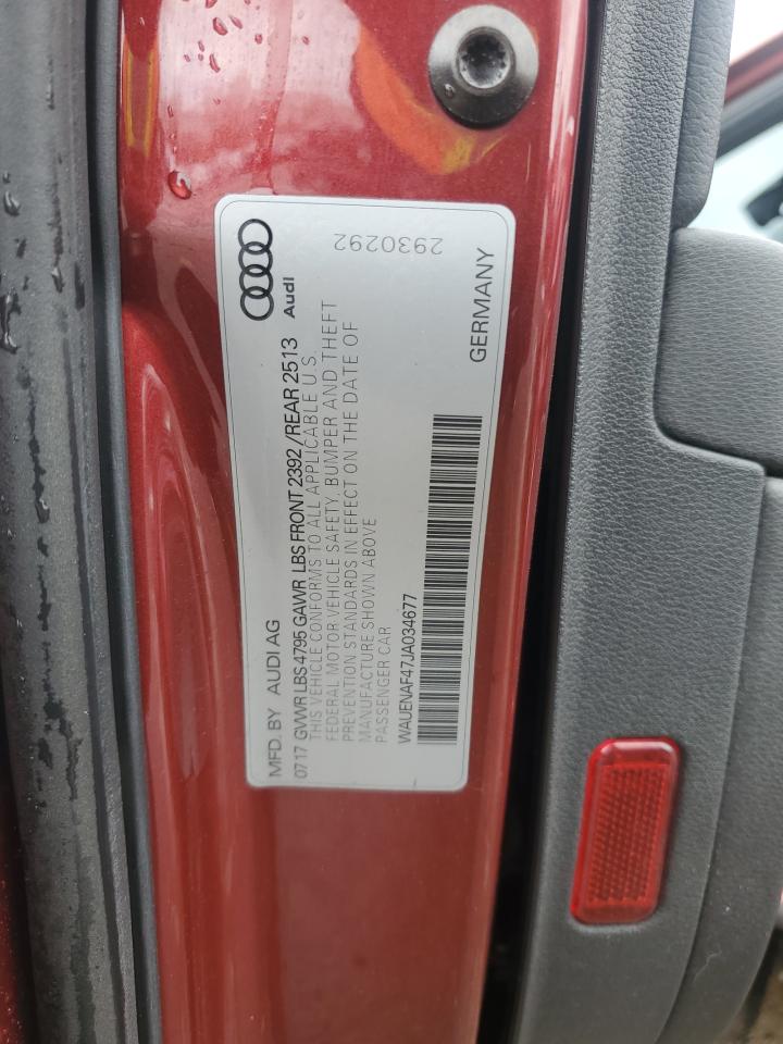 2018 Audi A4 VIN WAUENAF47JA034677 Copart auction photo, side / front end damage thumbnail 12