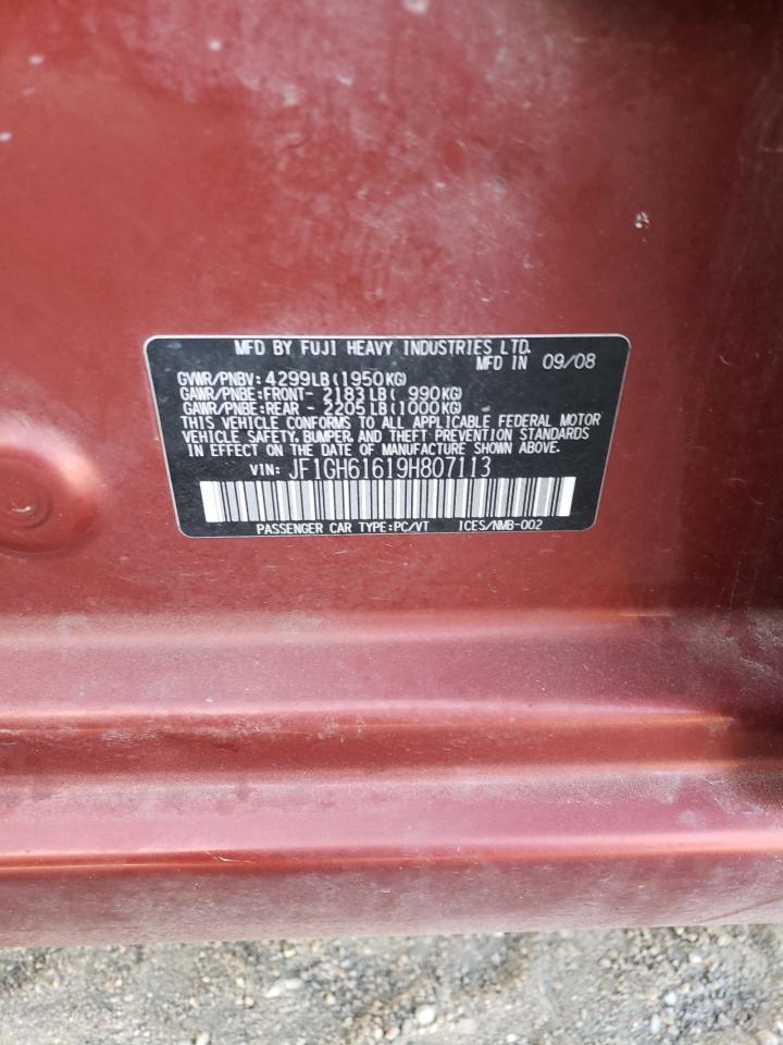 2009 Subaru Impreza VIN JF1GH61619H807113 Copart auction photo, all over damage thumbnail 16