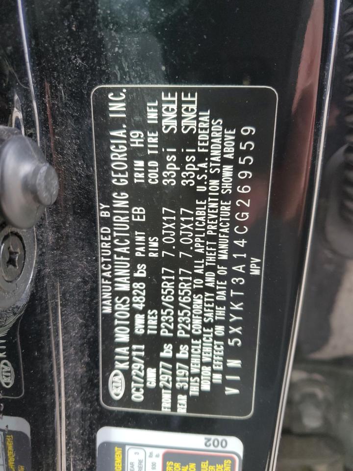 2012 KIA Sorento VIN 5XYKT3A14CG269559 Copart auction photo, rear end damage thumbnail 13