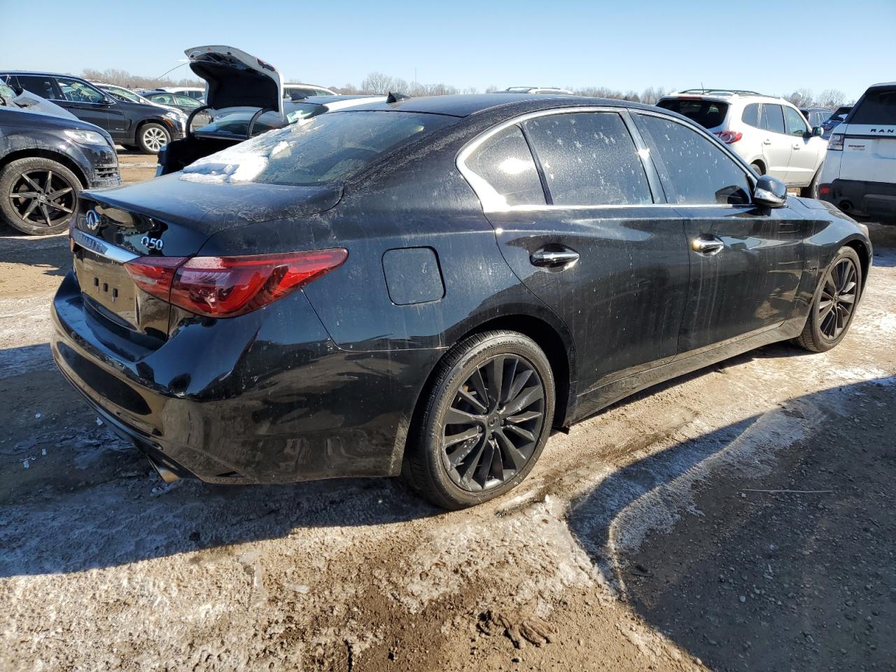 2019 Infiniti Q50 VIN JN1EV7AR2KM552997 Copart auction photo, vandalism damage thumbnail 3