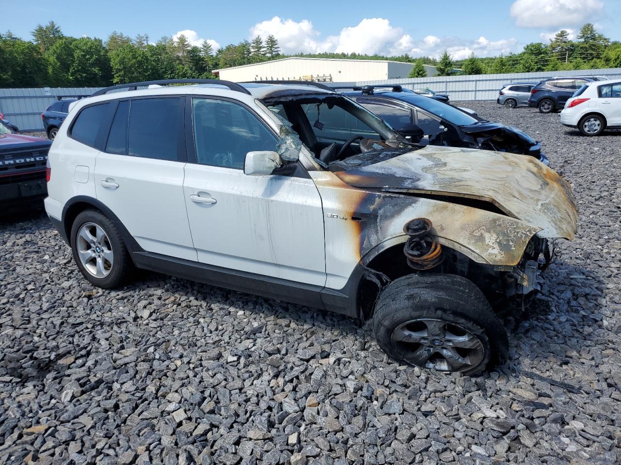 2007 BMW X3 VIN WBXPC93487WF28214 Copart auction photo, burn damage thumbnail 4