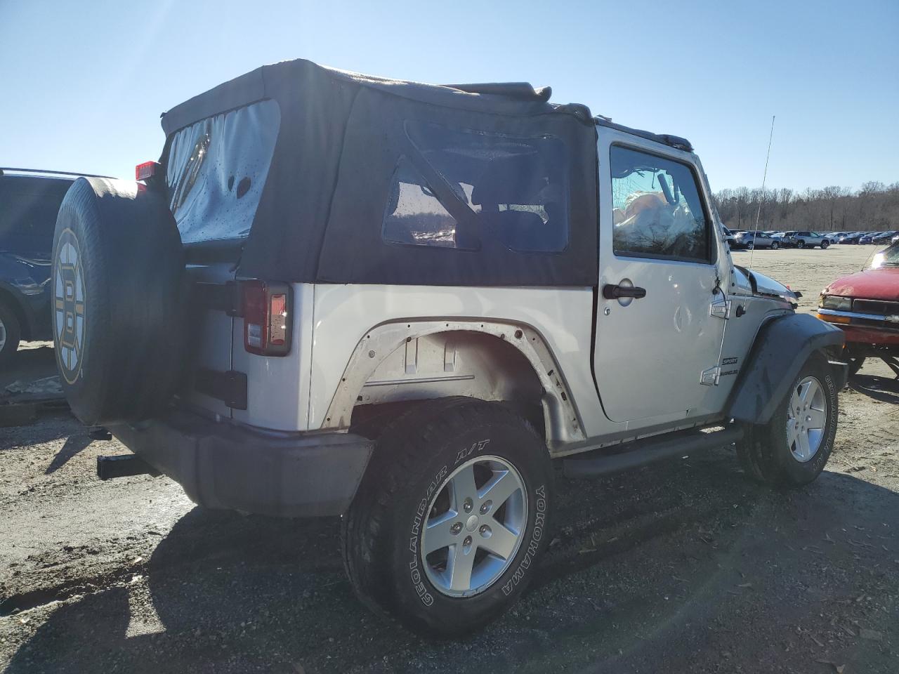 2012 Jeep Wrangler VIN 1C4AJWAG2CL202891 Copart auction photo, side damage thumbnail 3