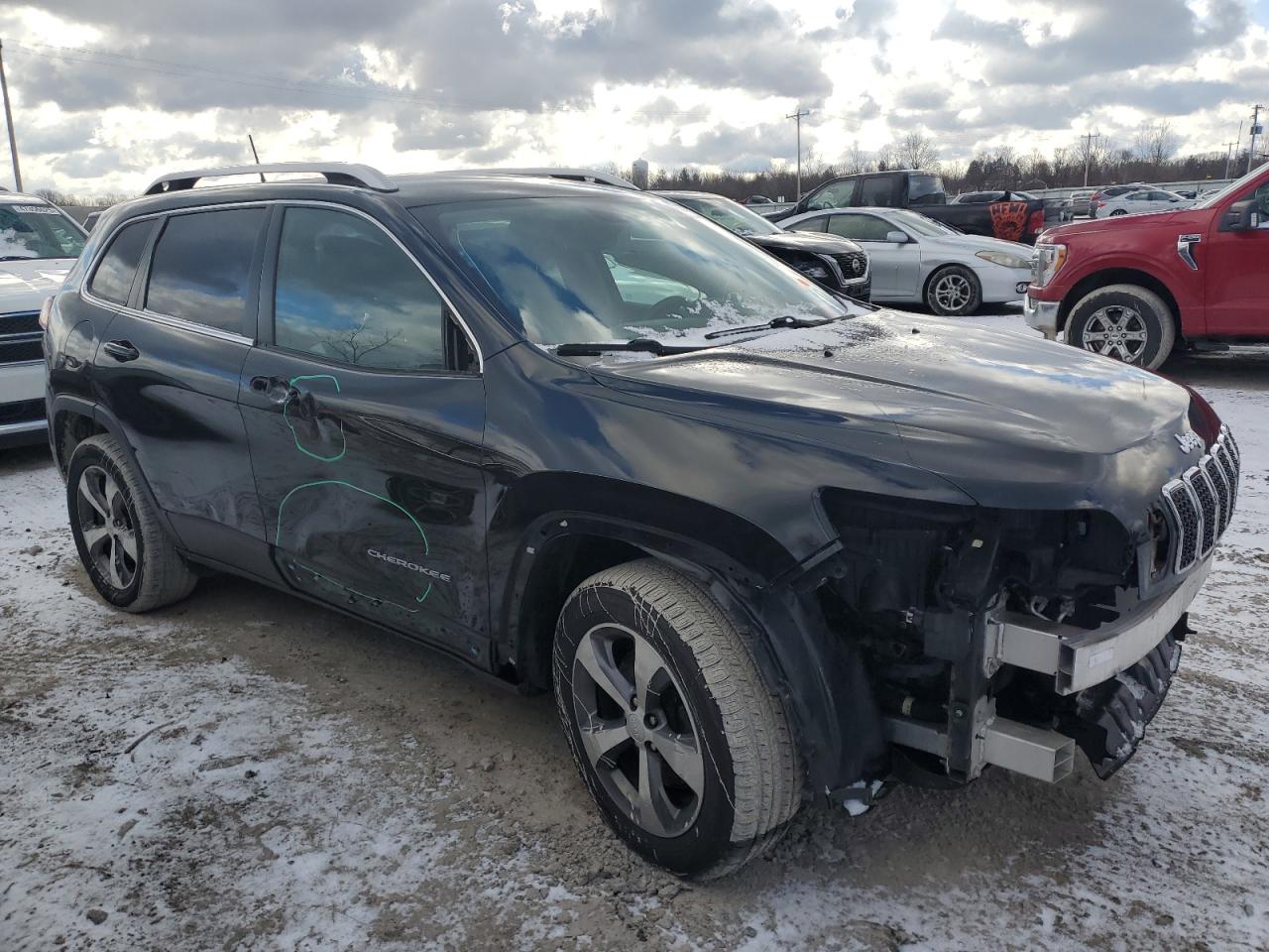 2019 Jeep Grand Cherokee VIN 1C4PJMDXXKD435713 Copart auction photo, front end / side damage thumbnail 4