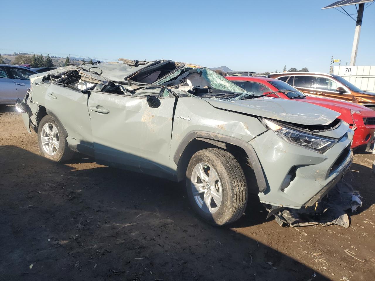 2020 Toyota RAV 4 VIN 2T3RWRFV8LW070536 Copart auction photo, rollover damage thumbnail 4