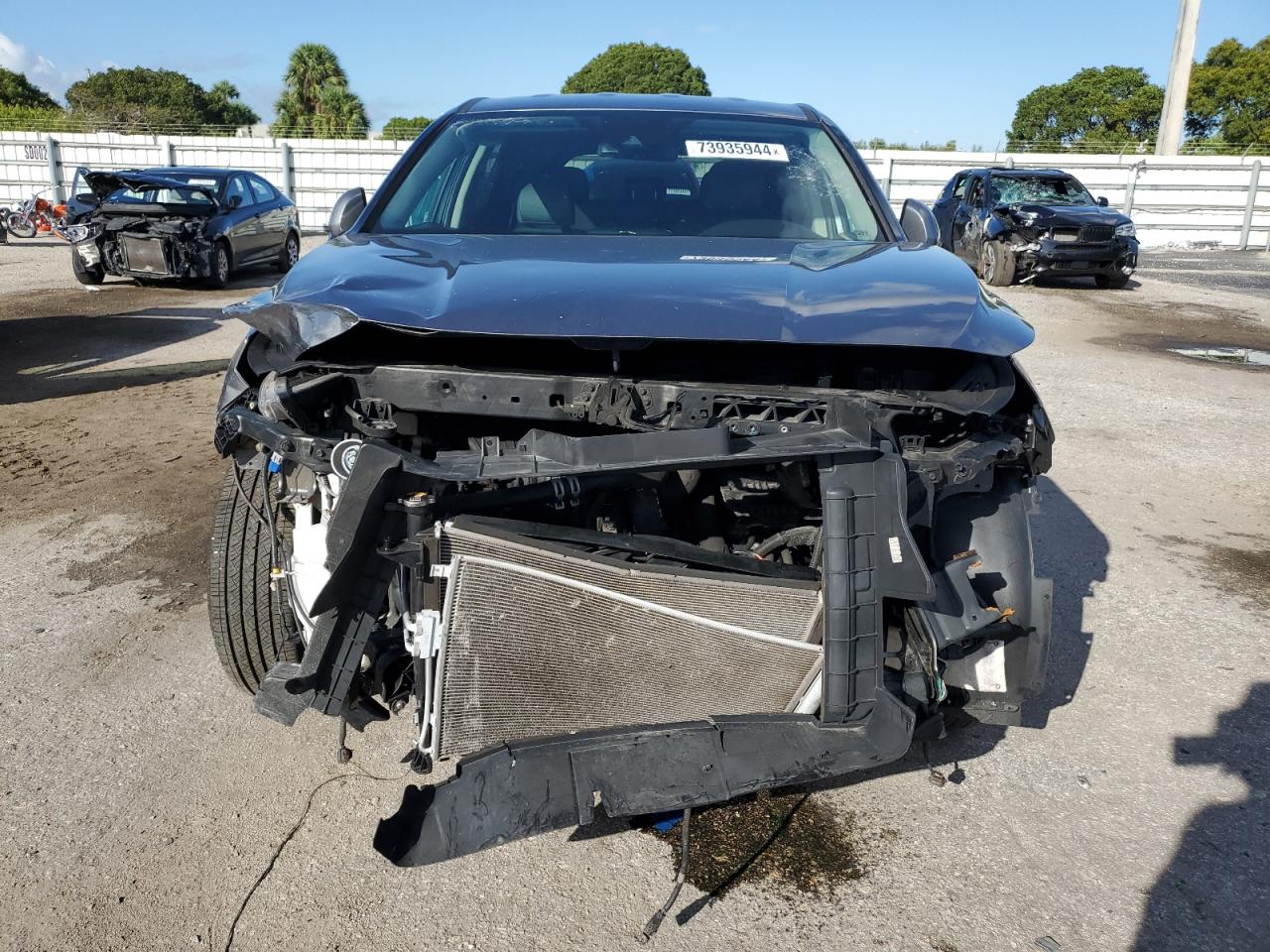 2019 Hyundai Santa Fe VIN 5NMS23AD2KH016466 Copart auction photo, front end damage thumbnail 5