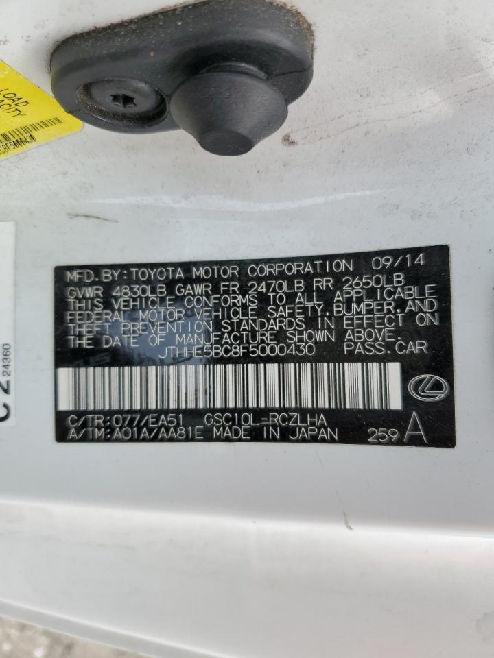 2015 Lexus RX VIN JTHHE5BC8F5000430 Copart auction photo, front end / side damage thumbnail 12