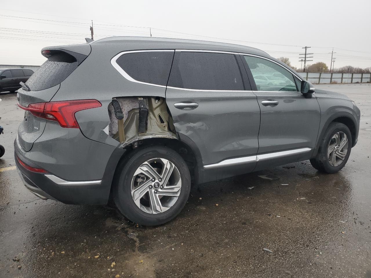 2021 Hyundai Santa Fe VIN 5NMS3DAJ2MH309375 Copart auction photo, rear end / undercarriage damage thumbnail 3
