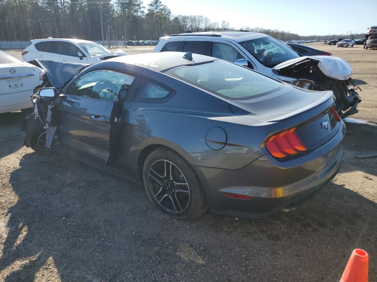 2022 Ford Mustang VIN 1FA6P8TH6N5101002 Copart auction photo, side / front end damage thumbnail 2