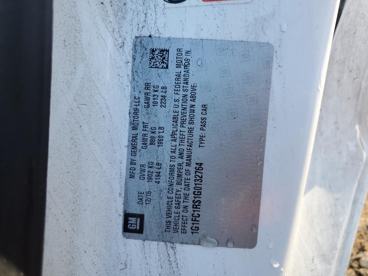 2016 Chevrolet Camaro VIN 1G1FC1RS1G0132764 Copart auction photo, undercarriage / front end damage thumbnail 14