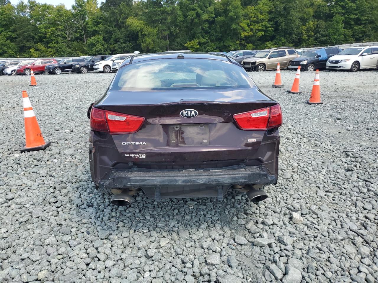 2015 KIA Optima VIN 5XXGM4A7XFG380168 Copart auction photo, front end / rear end damage thumbnail 6